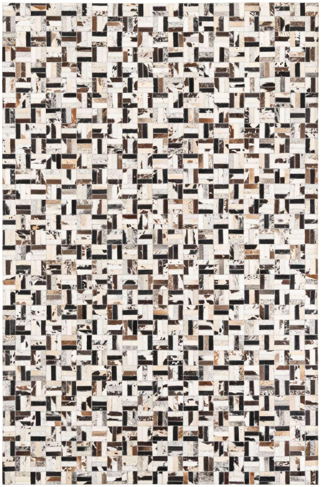 5' 2 x 7' 10 Cowhide Leather Rug