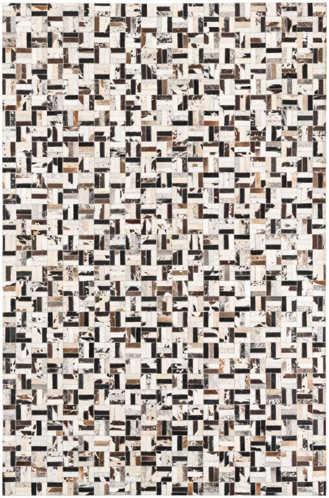 5' 2 x 7' 10 Cowhide Leather Rug