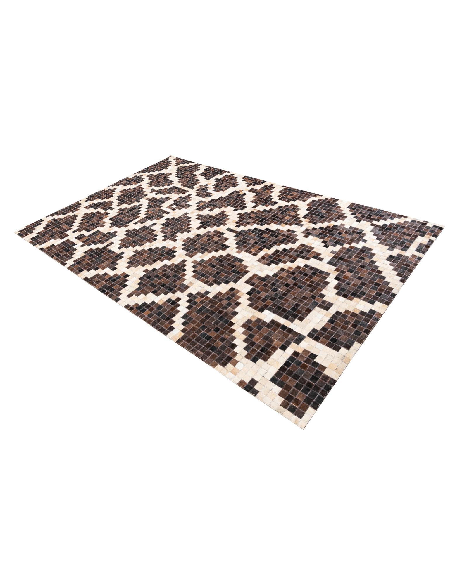 5' 2 x 8' 2 Cowhide Leather Rug