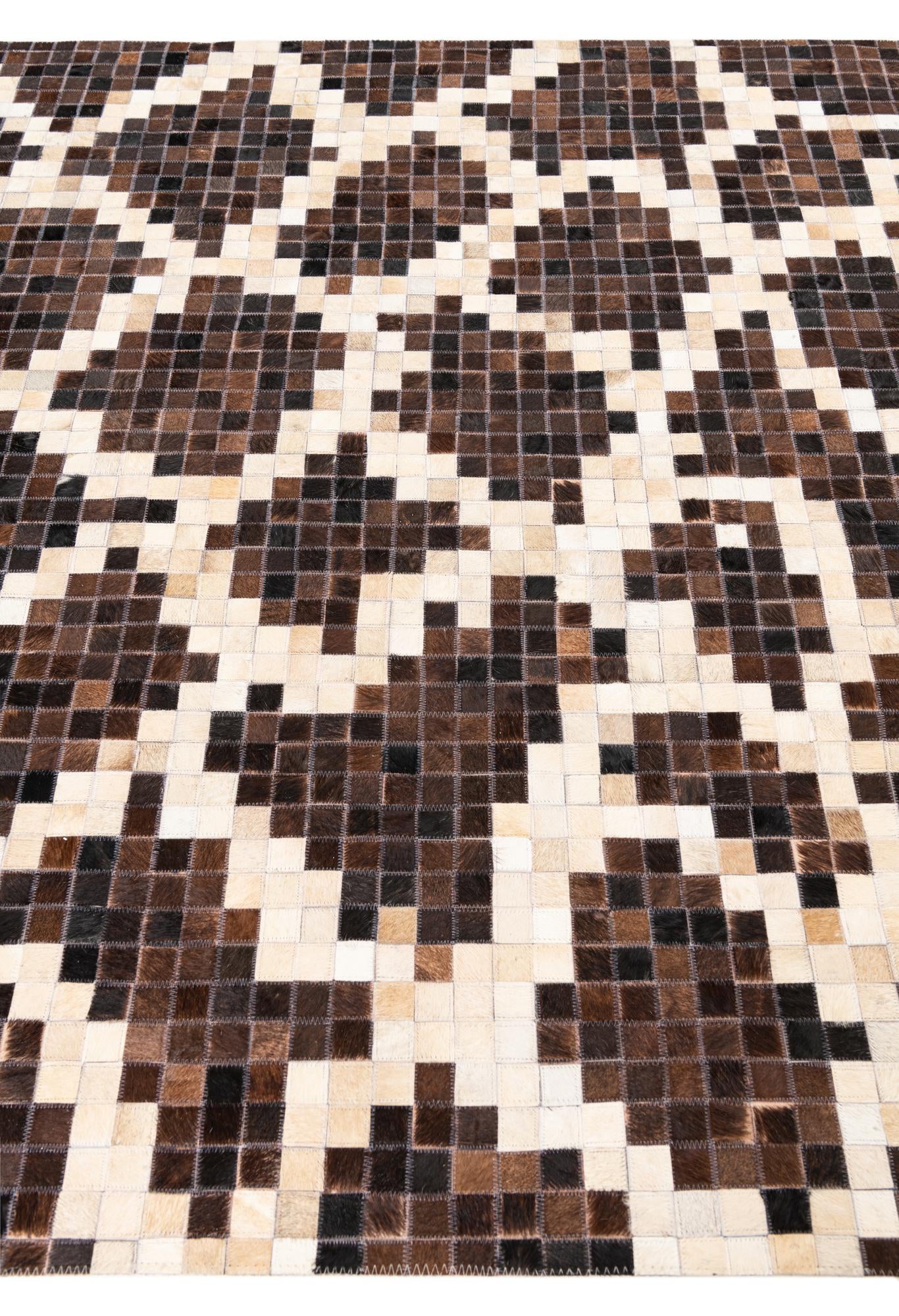 5' 2 x 8' 2 Cowhide Leather Rug