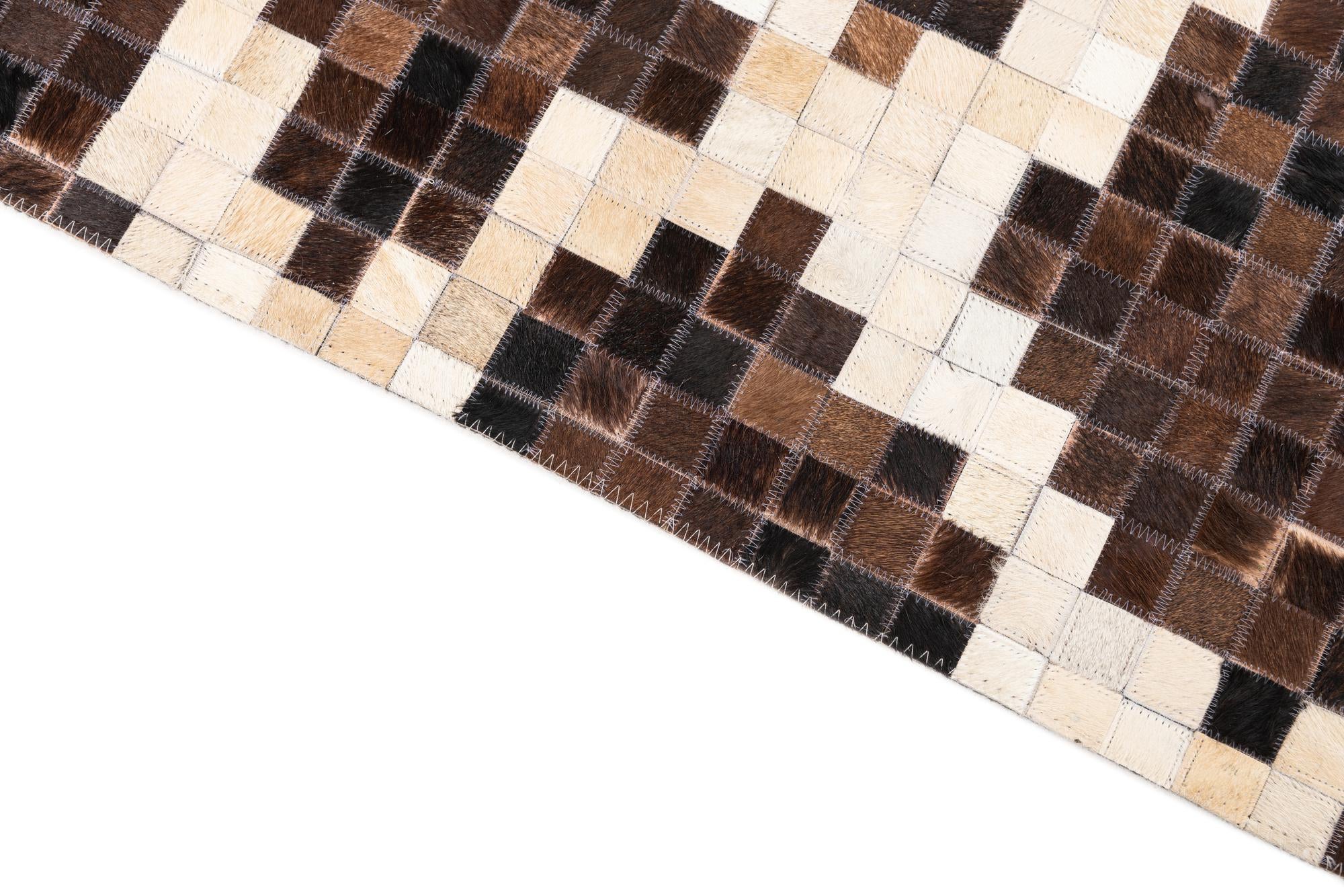 5' 2 x 8' 2 Cowhide Leather Rug
