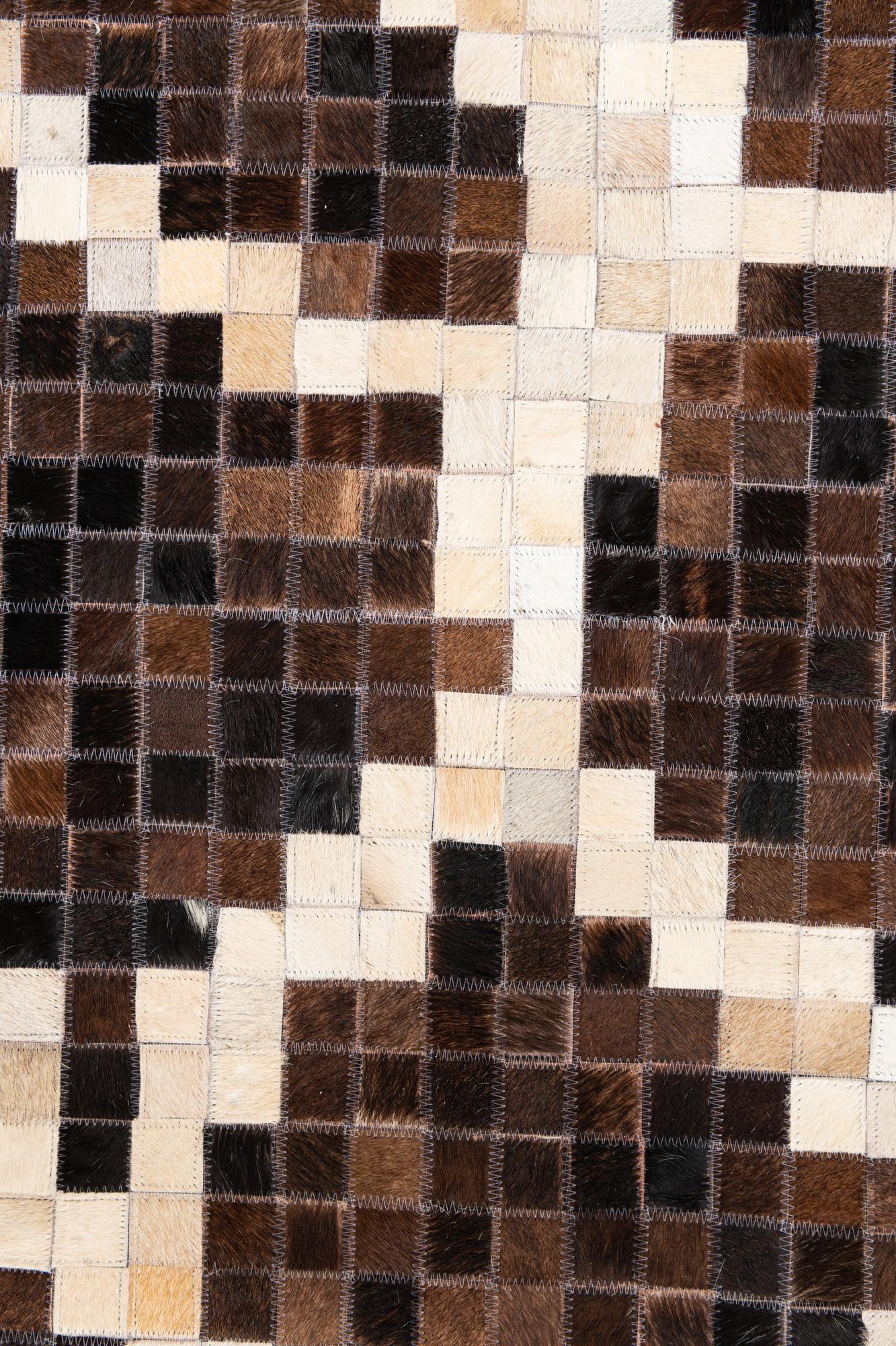5' 2 x 8' 2 Cowhide Leather Rug