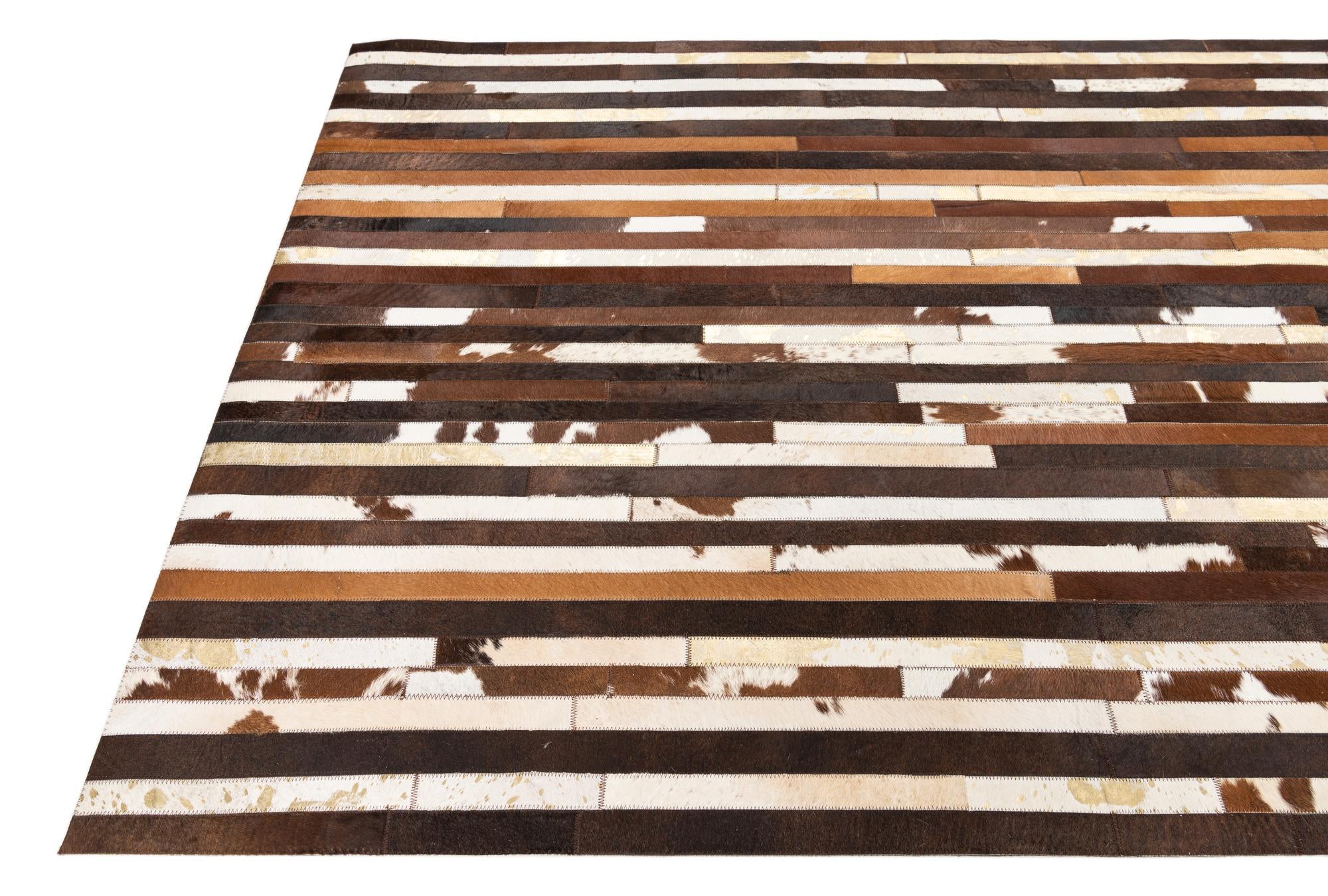5' x 8' Cowhide Leather Rug