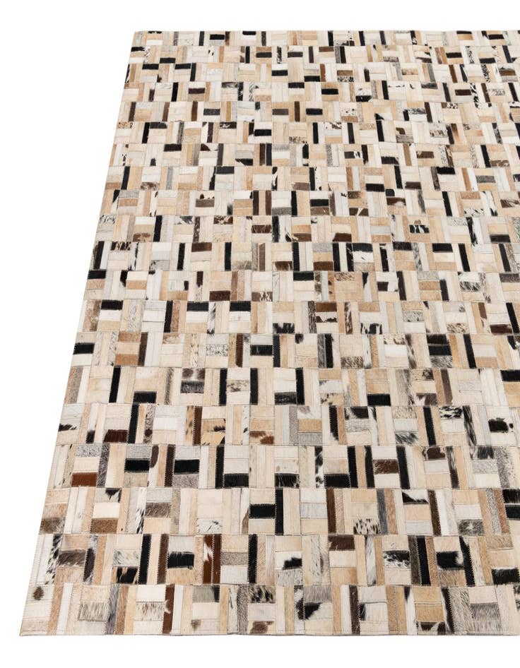 Detail image of 5' x 7' 10 Cowhide Leather Rug