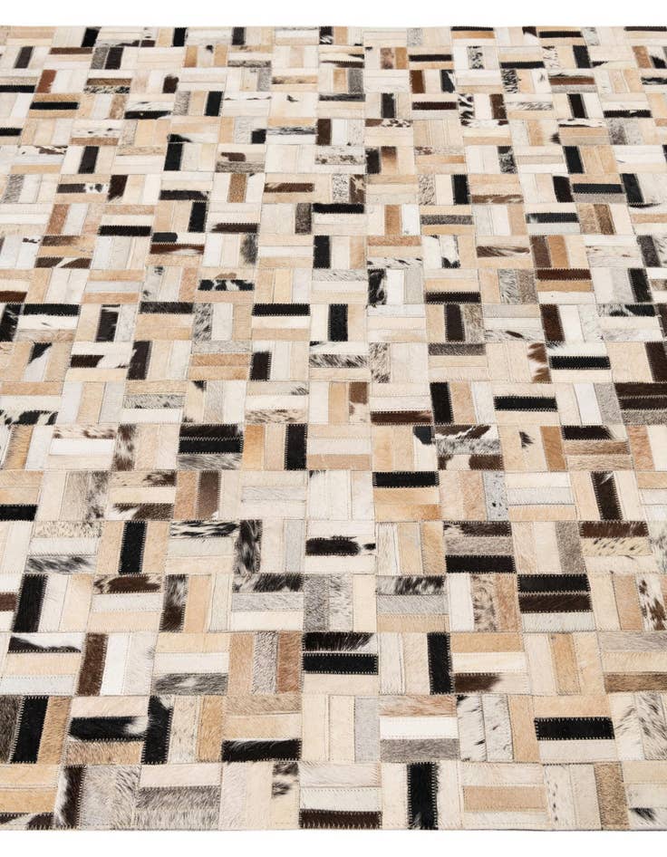 Detail image of 5' x 7' 10 Cowhide Leather Rug