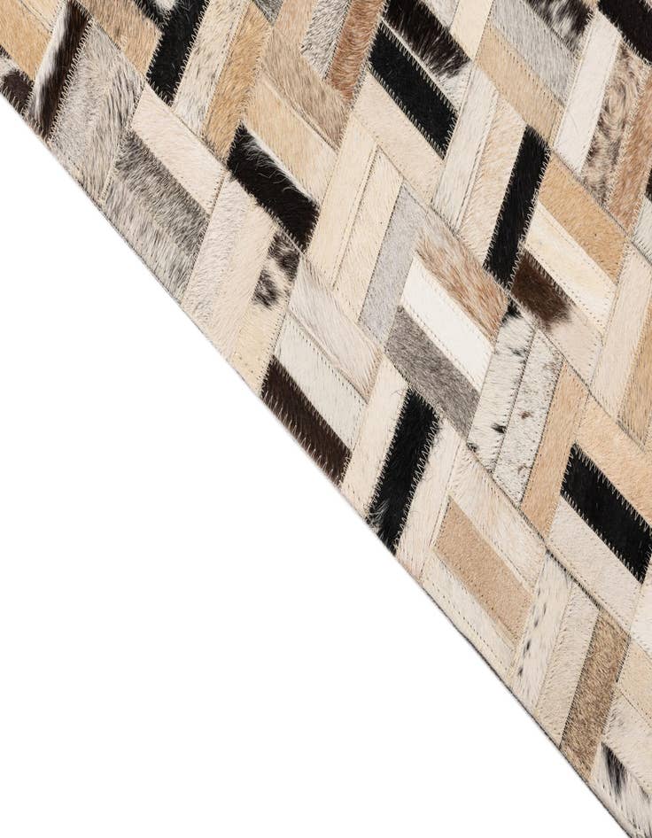 Detail image of 5' x 7' 10 Cowhide Leather Rug