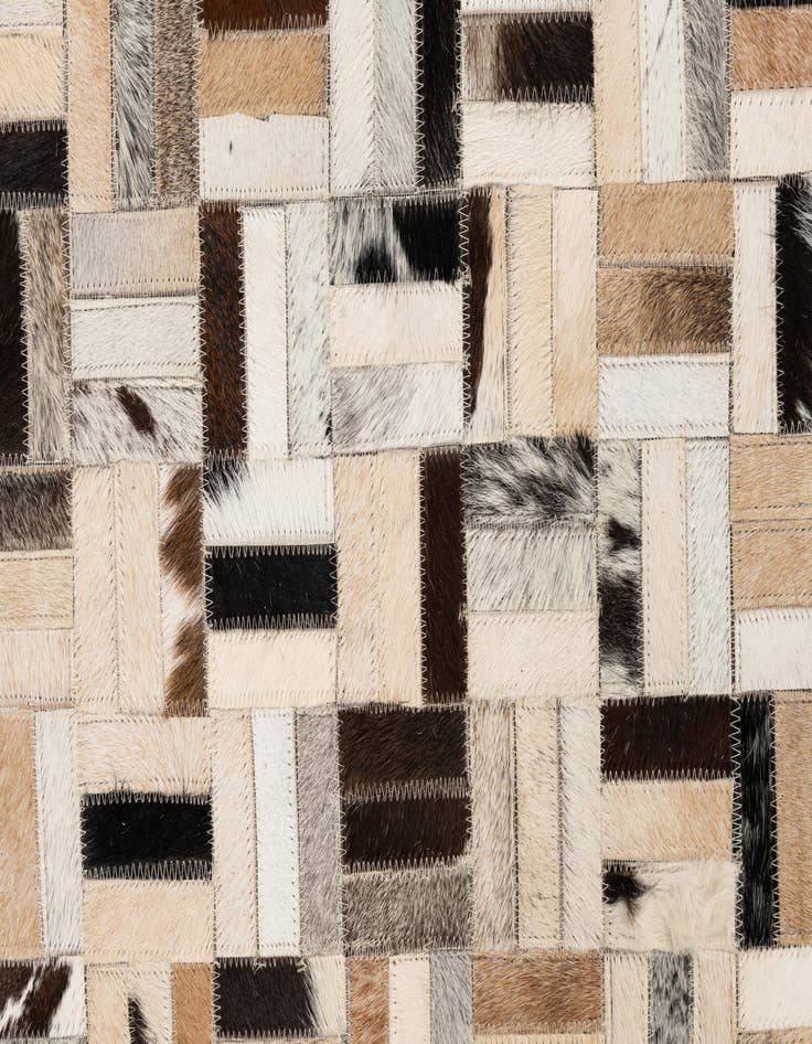 Detail image of 5' x 7' 10 Cowhide Leather Rug