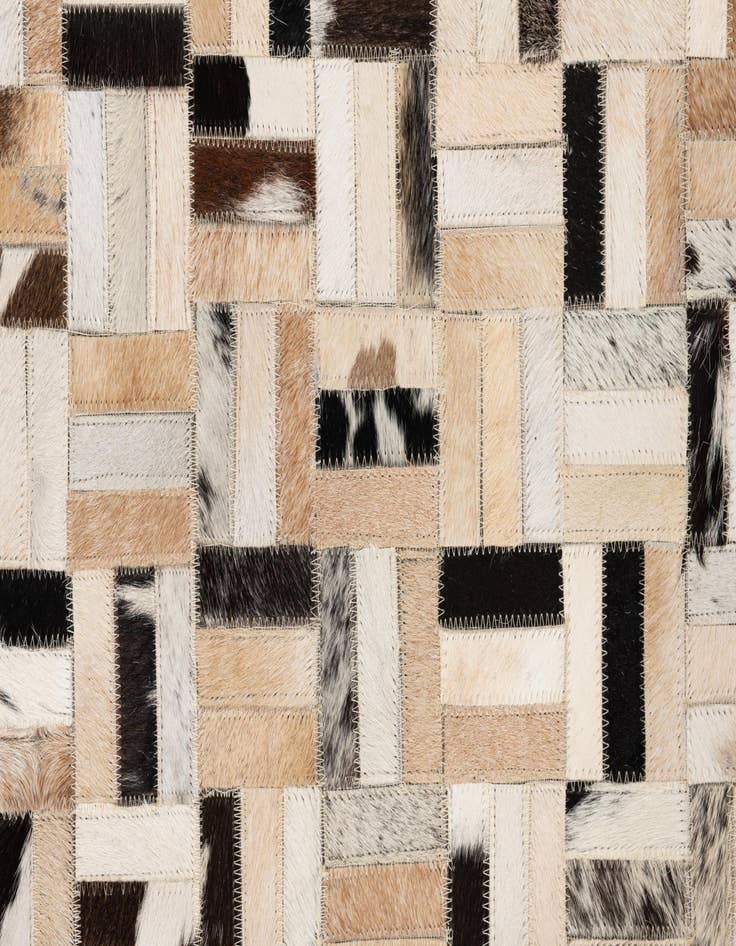 Detail image of 5' x 7' 10 Cowhide Leather Rug