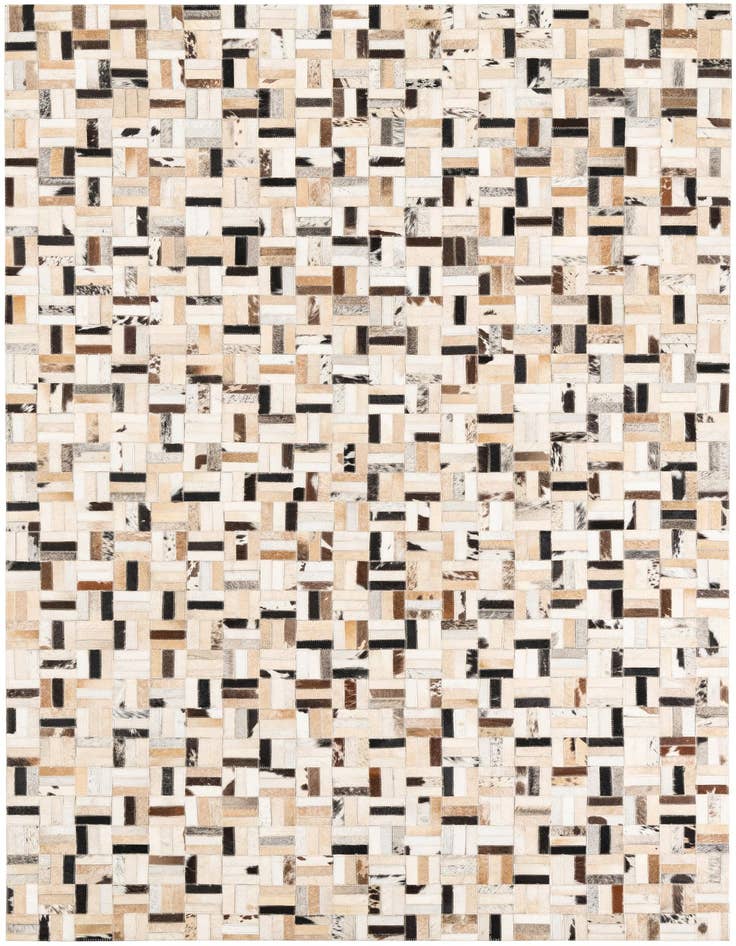 Detail image of 5' x 7' 10 Cowhide Leather Rug