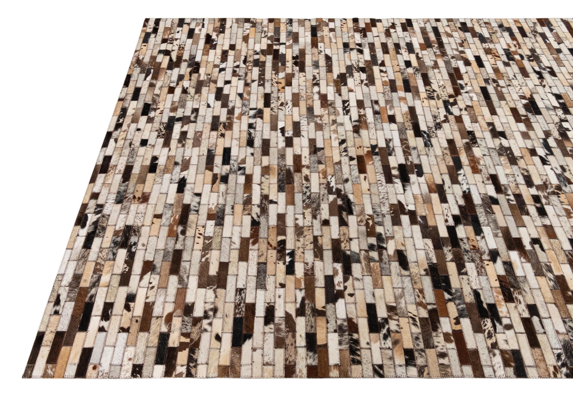 5' x 8' Cowhide Leather Rug