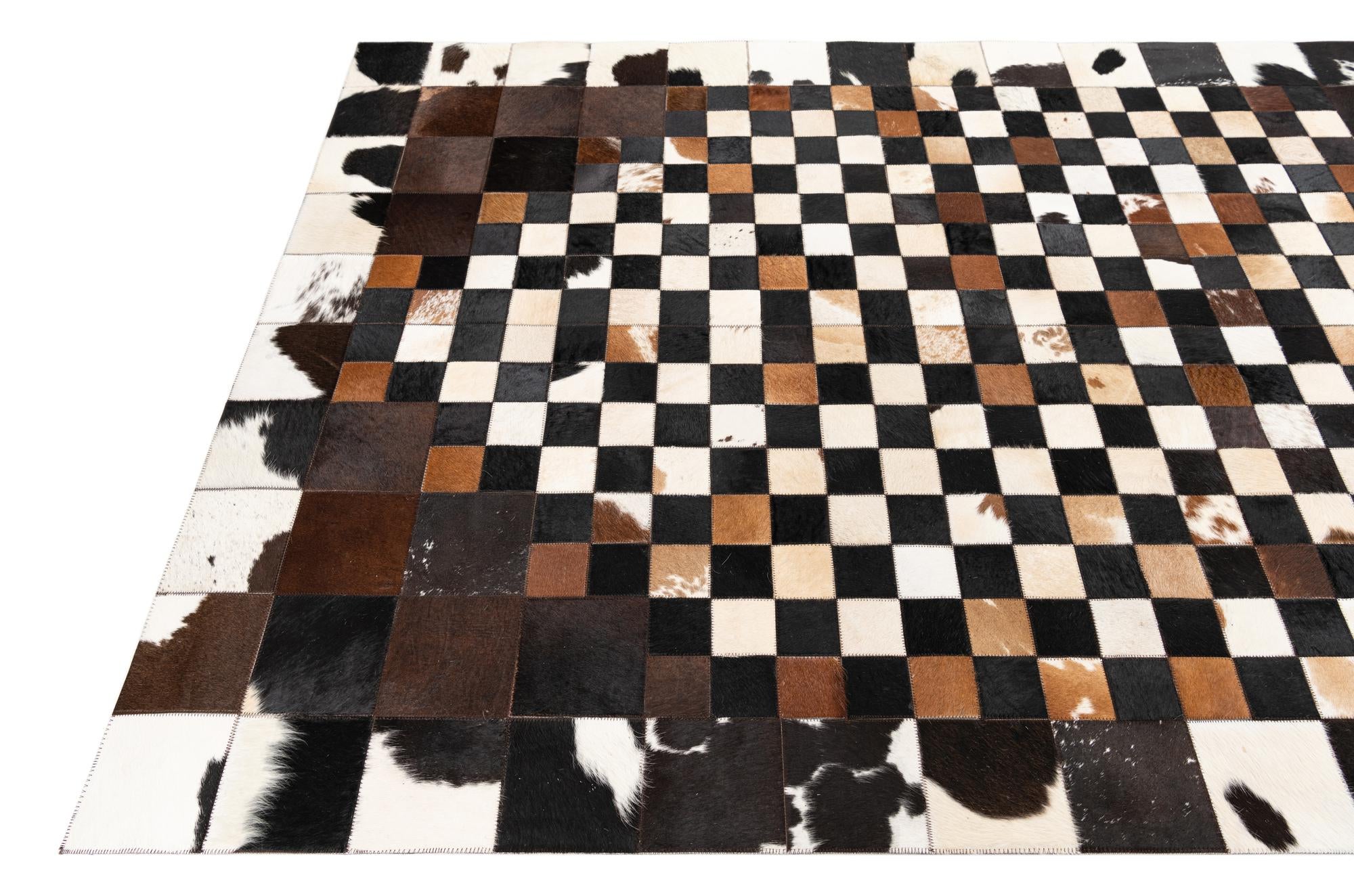 5' x 8' Cowhide Leather Rug