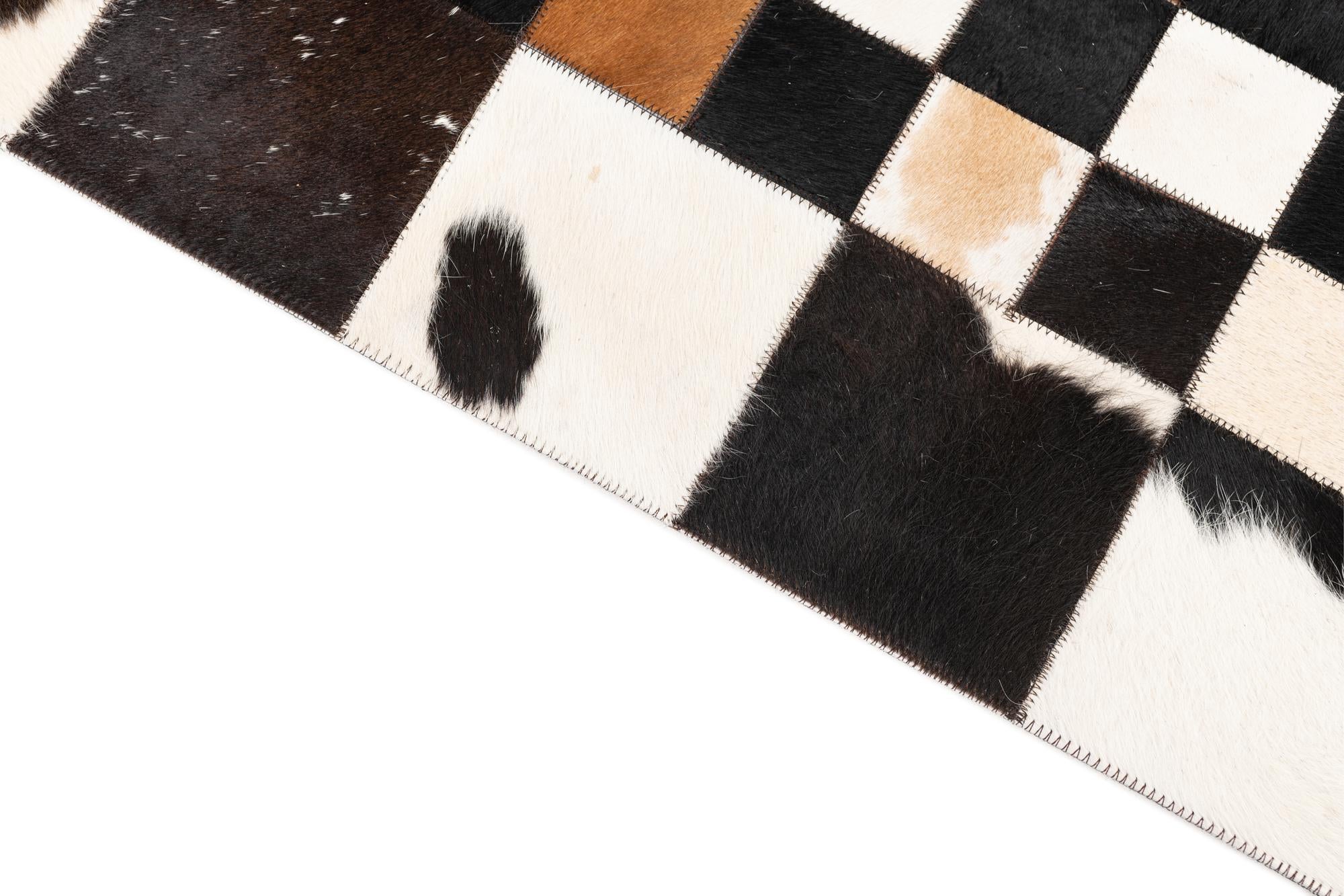 5' x 8' Cowhide Leather Rug