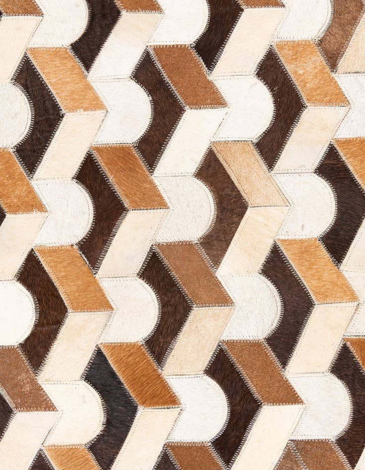 Detail image of 5' 2 x 7' 10 Cowhide Leather Rug