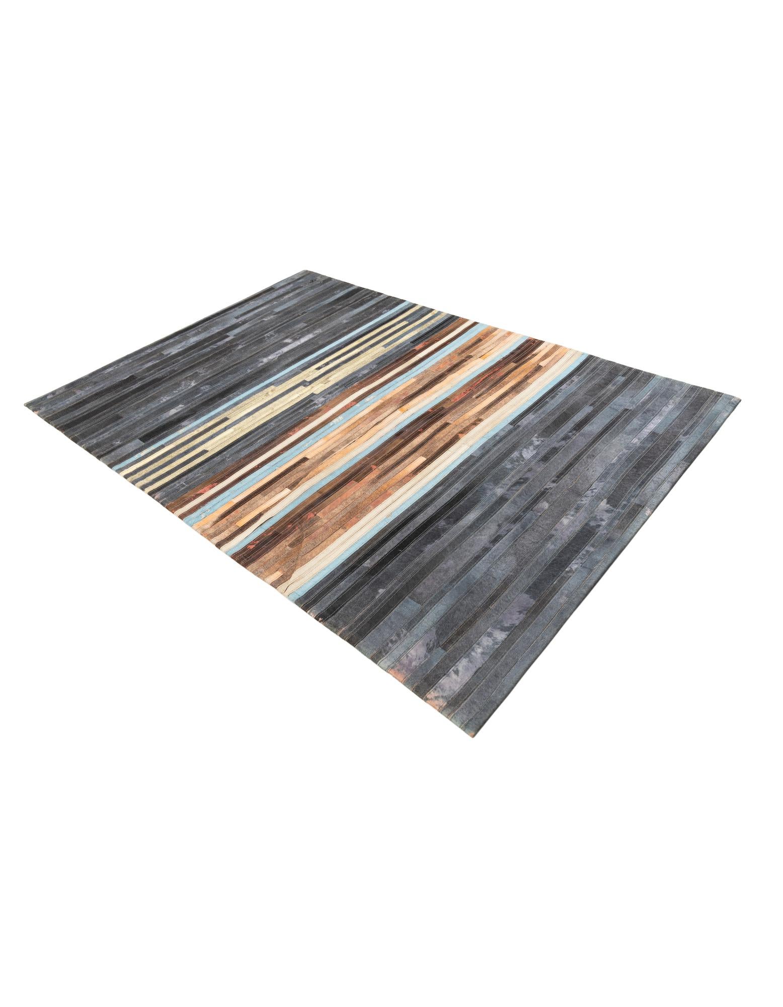 5' 2 x 7' 4 Cowhide Leather Rug