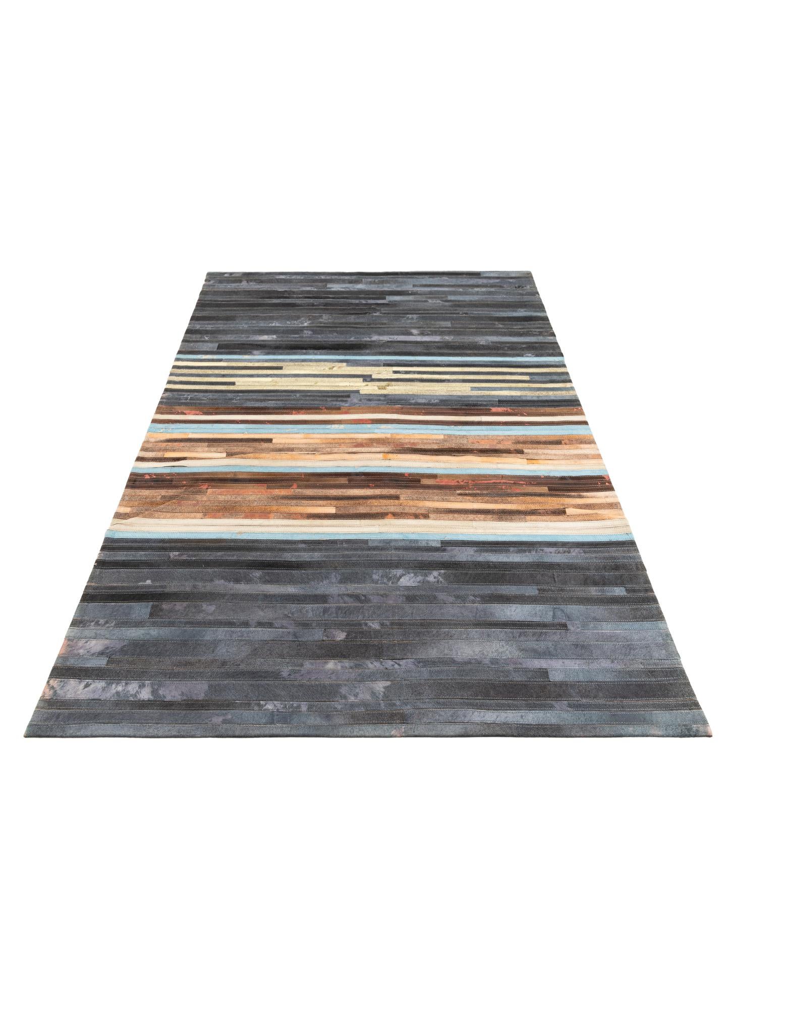5' 2 x 7' 4 Cowhide Leather Rug