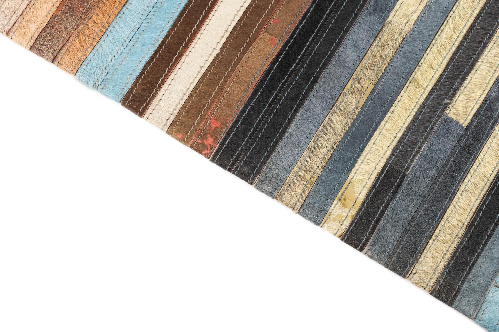 5' 2 x 7' 4 Cowhide Leather Rug