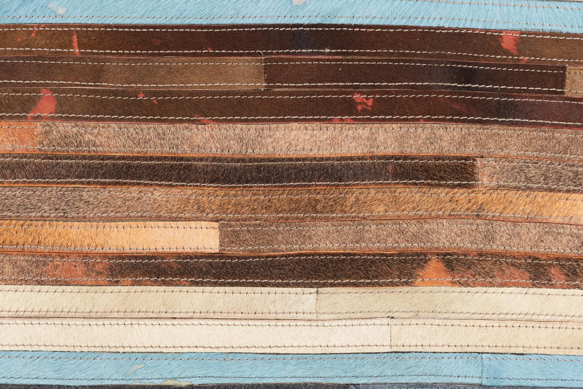 5' 2 x 7' 4 Cowhide Leather Rug