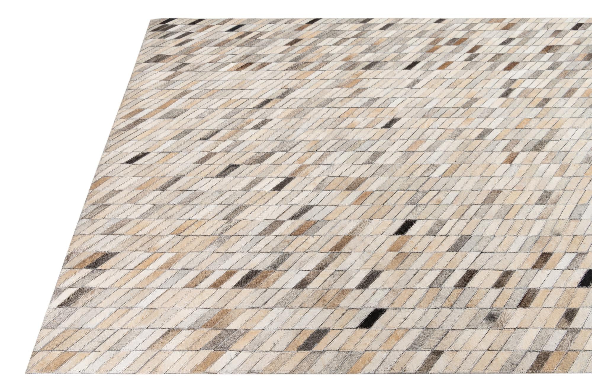 5' x 8' Cowhide Leather Rug