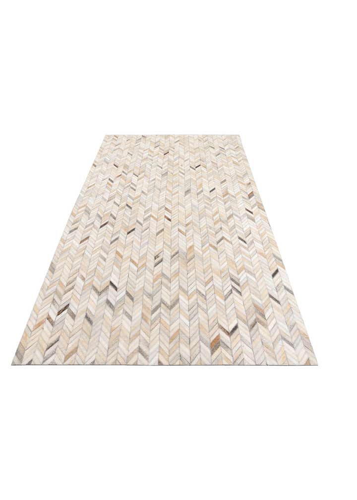 5' x 7' 8 Cowhide Leather Rug
