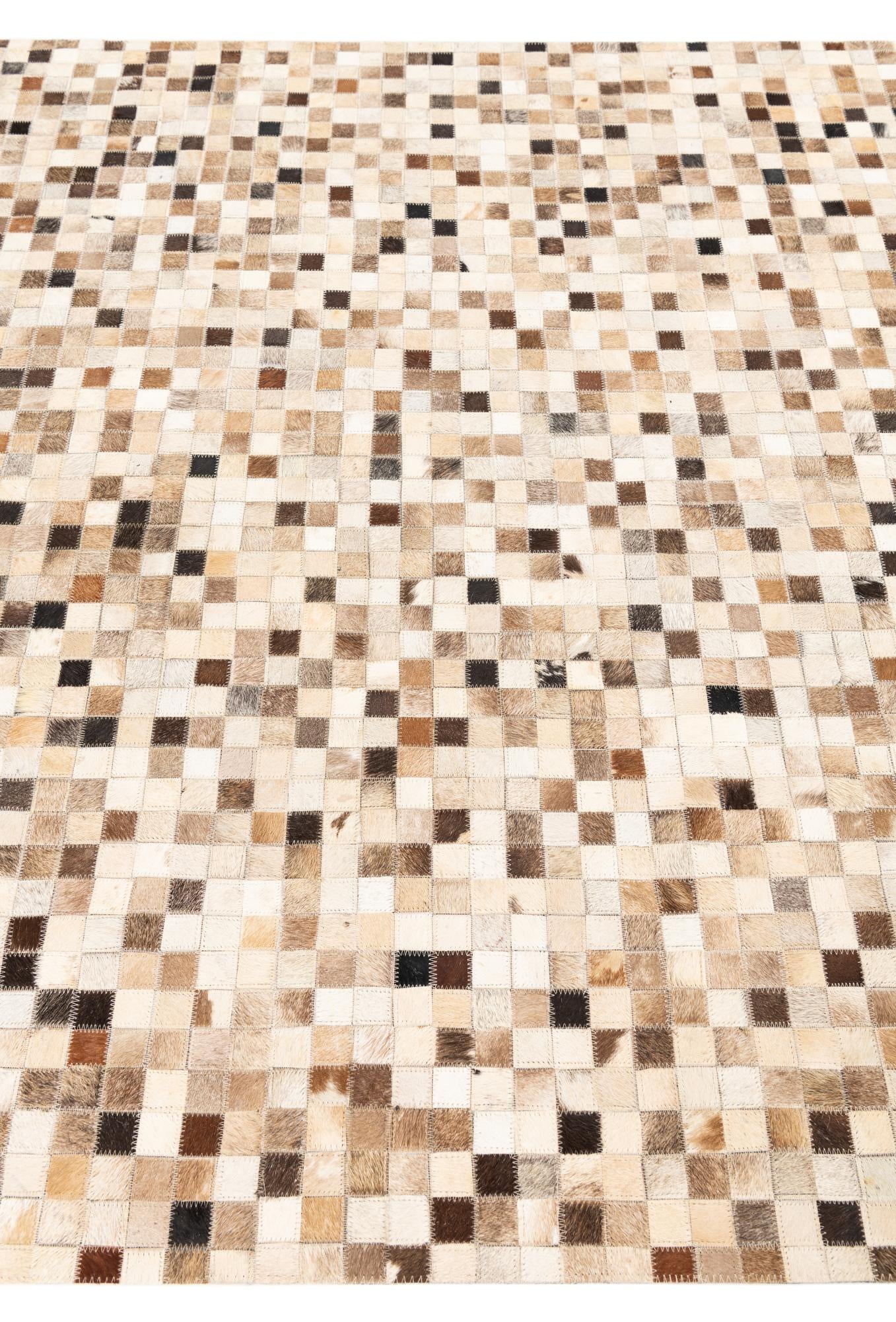 5' 2 x 8' Cowhide Leather Rug