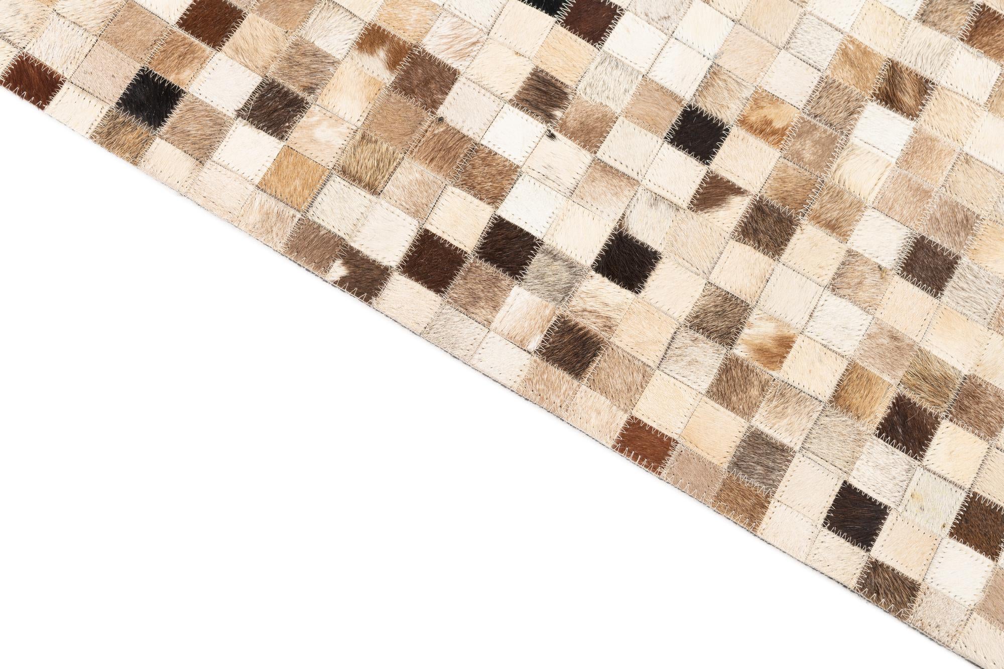 5' 2 x 8' Cowhide Leather Rug