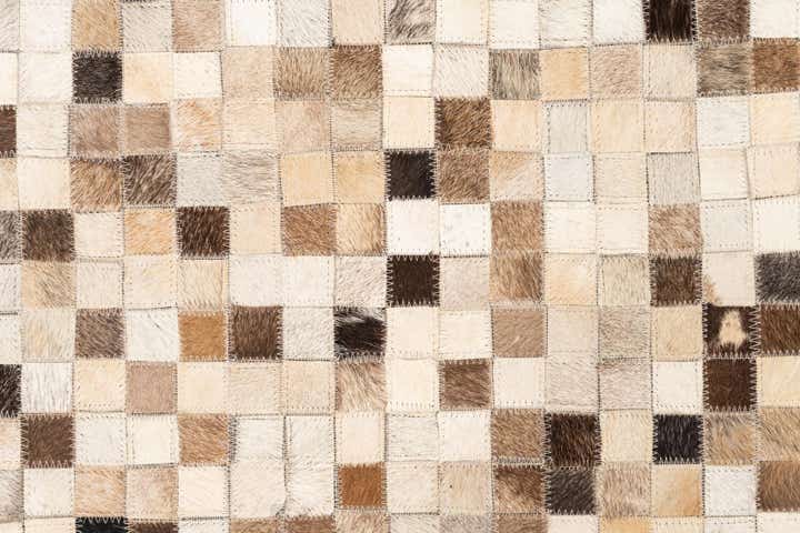 5' 2 x 8' Cowhide Leather Rug