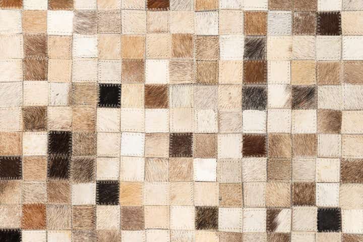 5' 2 x 8' Cowhide Leather Rug