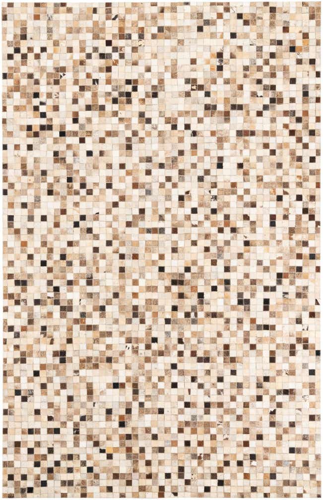 5' 2 x 8' Cowhide Leather Rug