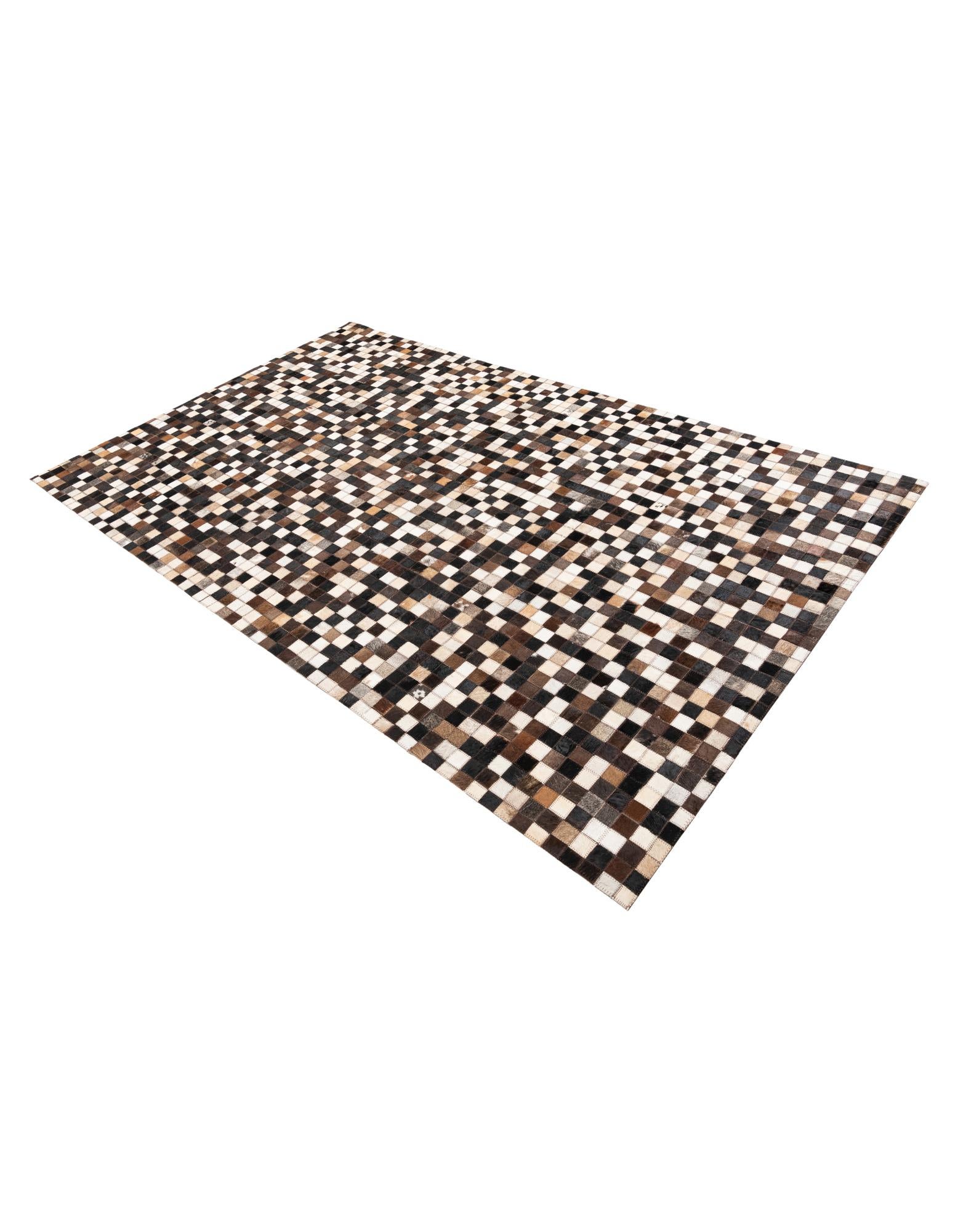 4' 9 x 8' Cowhide Leather Rug