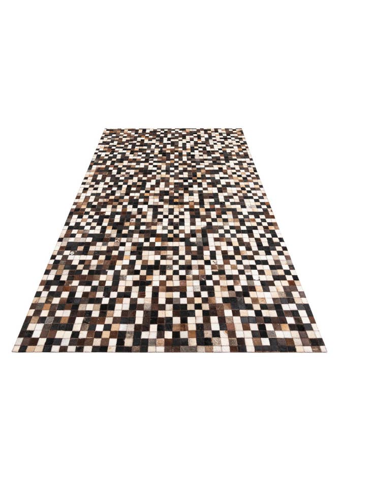 Detail image of 4' 9 x 8' Cowhide Leather Rug
