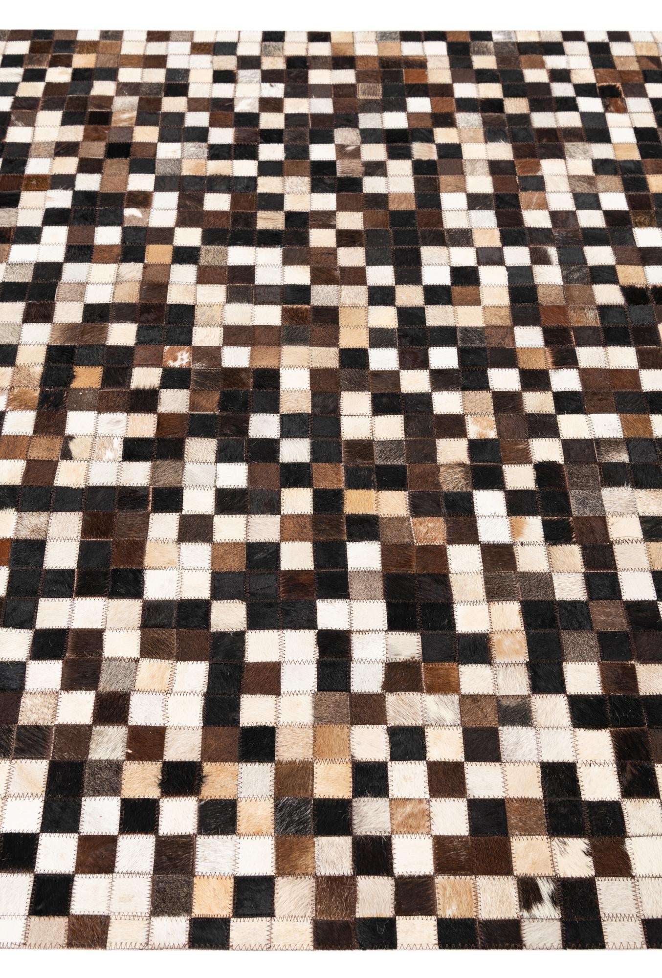 4' 9 x 8' Cowhide Leather Rug
