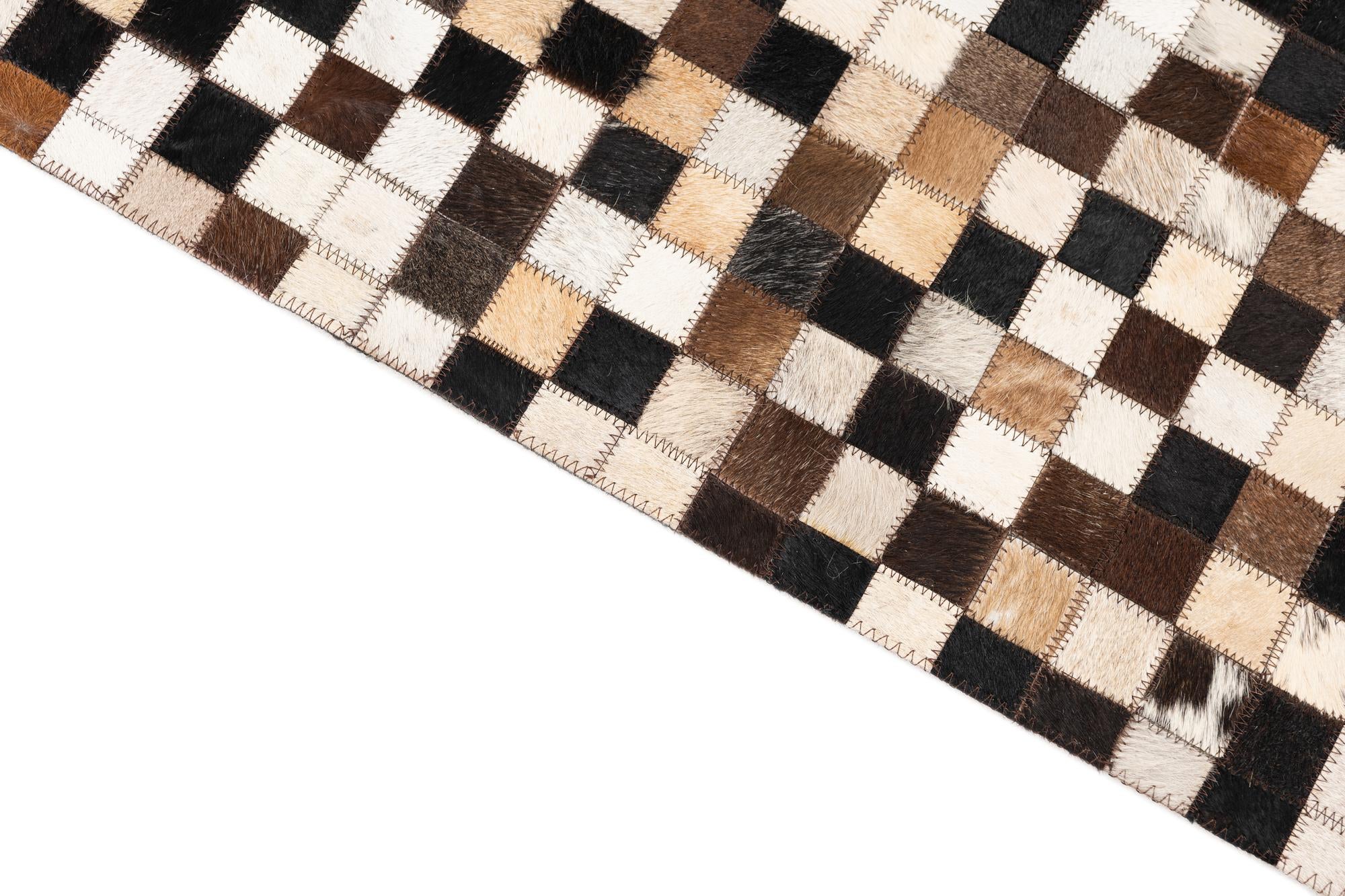 4' 9 x 8' Cowhide Leather Rug