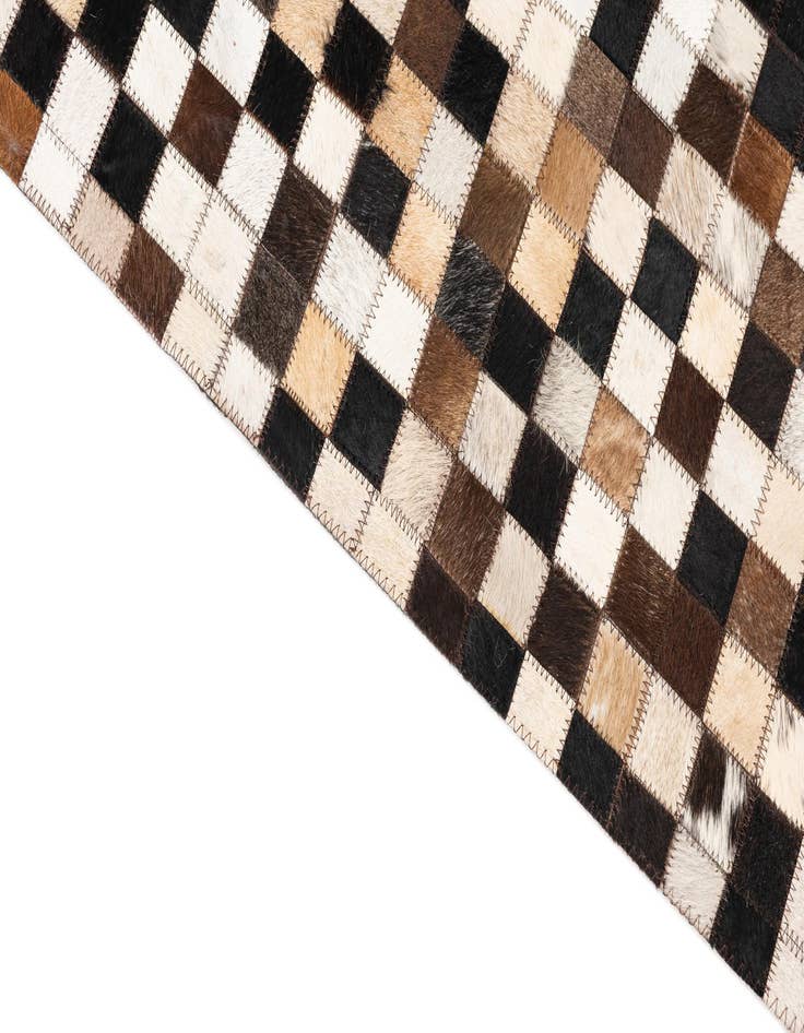 Detail image of 4' 9 x 8' Cowhide Leather Rug