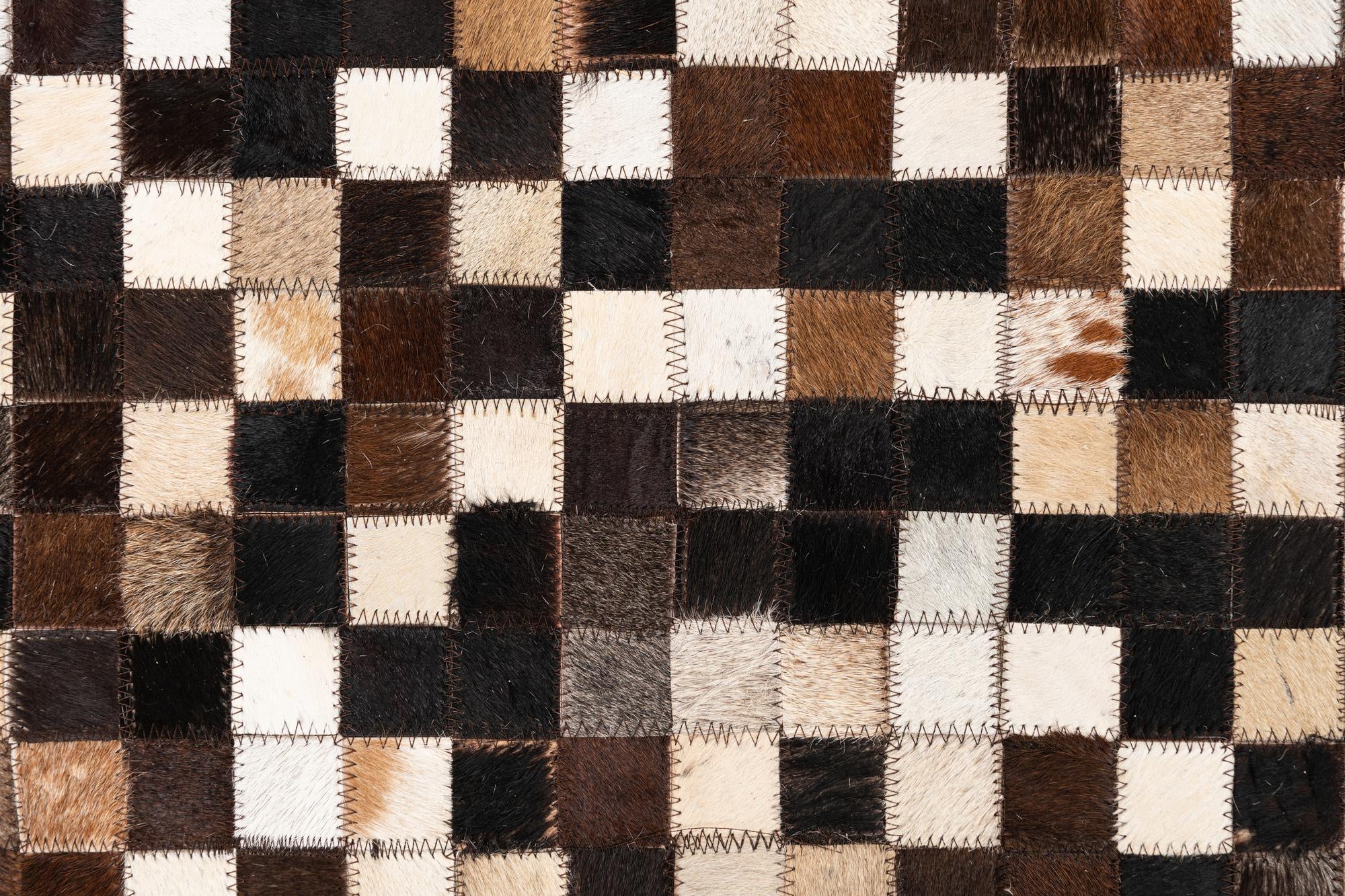 4' 9 x 8' Cowhide Leather Rug