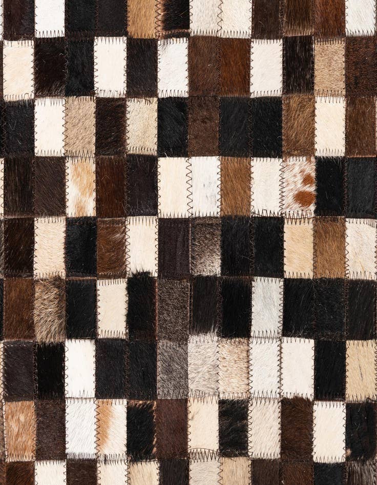 Detail image of 4' 9 x 8' Cowhide Leather Rug