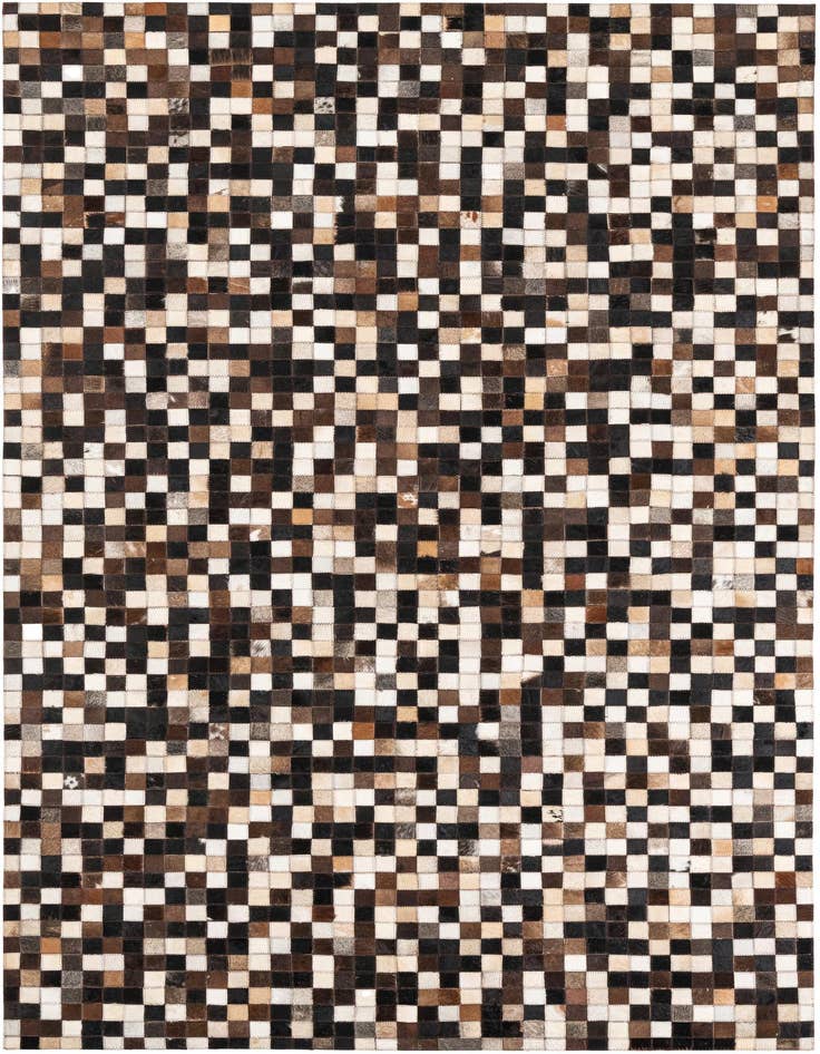 Detail image of 4' 9 x 8' Cowhide Leather Rug
