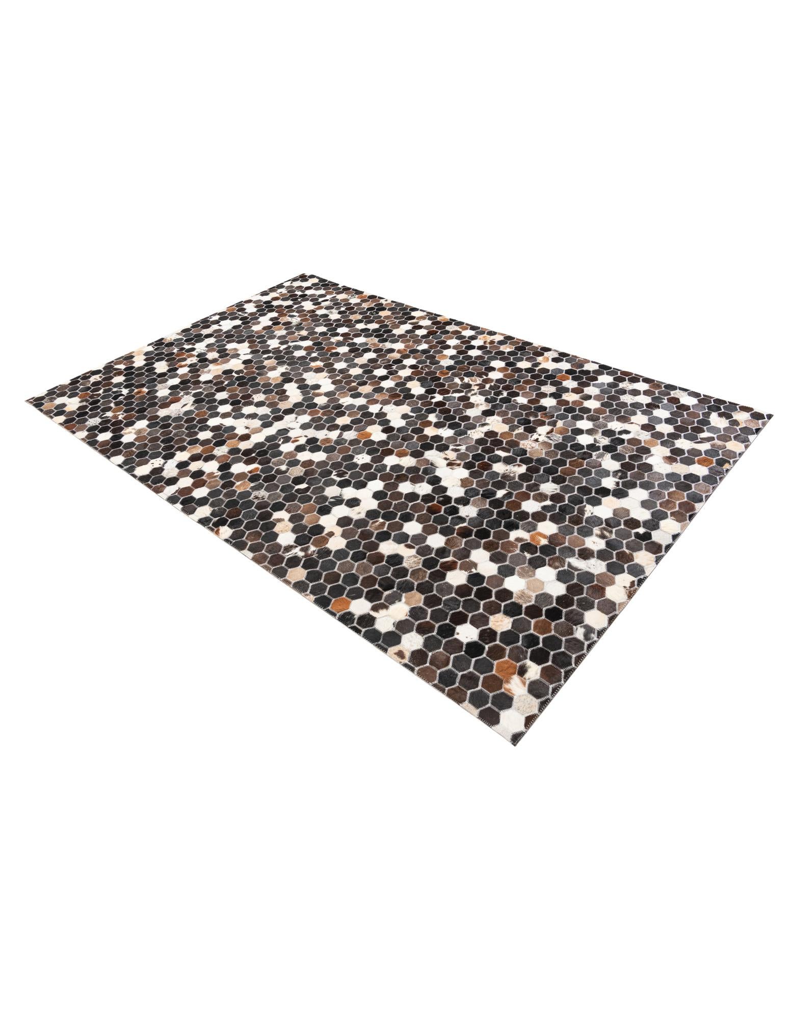 5' x 7' 9 Cowhide Leather Rug