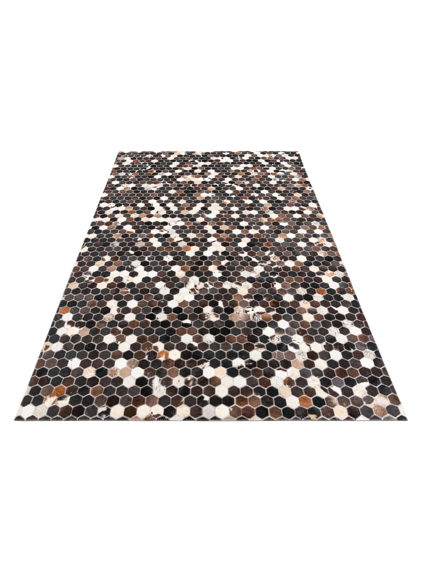 5' x 7' 9 Cowhide Leather Rug