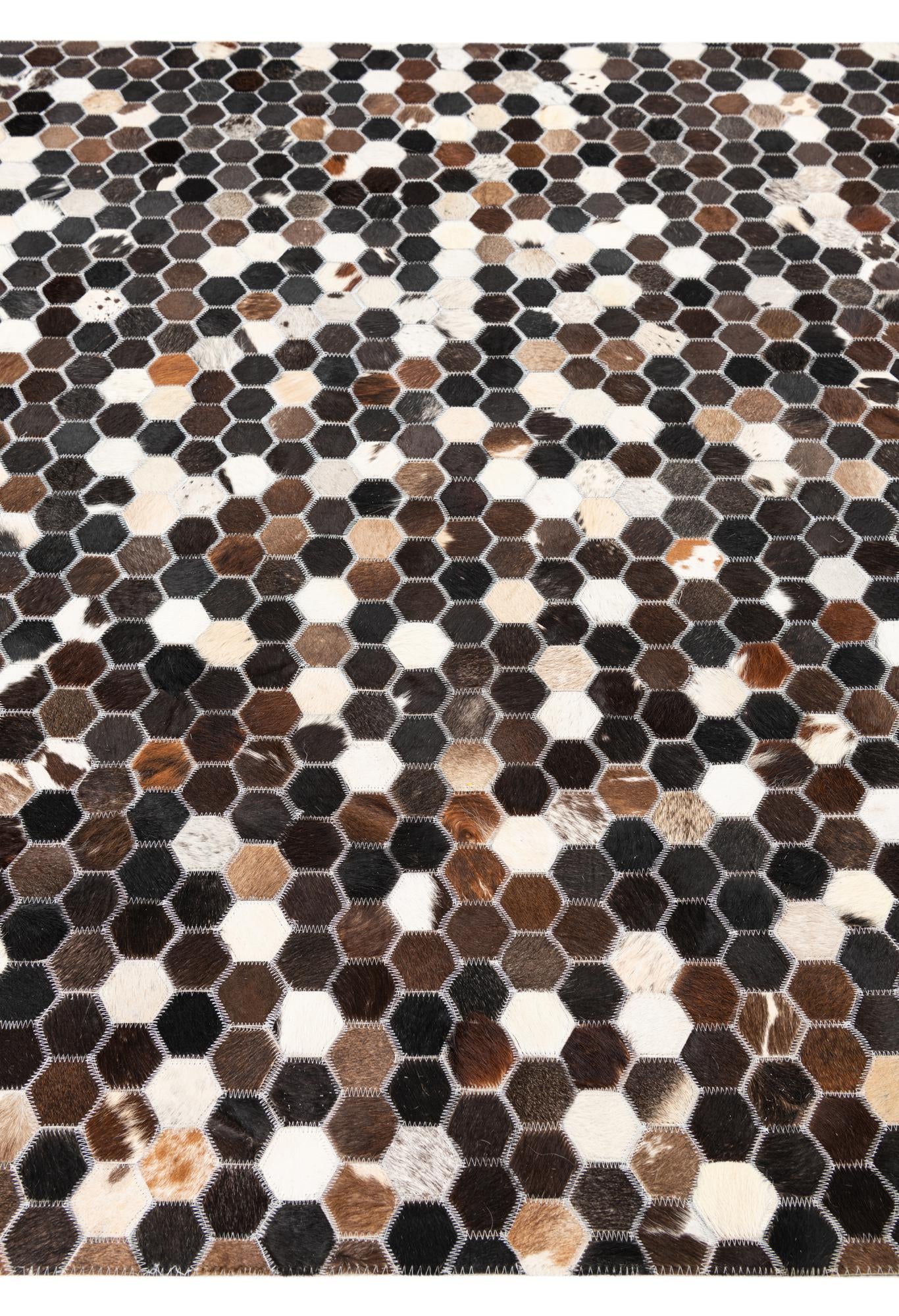 5' x 7' 9 Cowhide Leather Rug