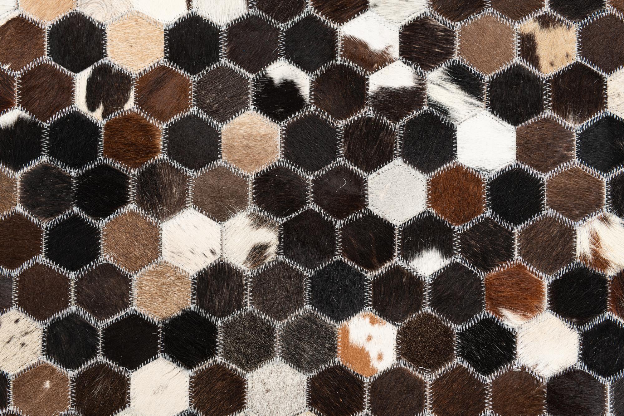5' x 7' 9 Cowhide Leather Rug
