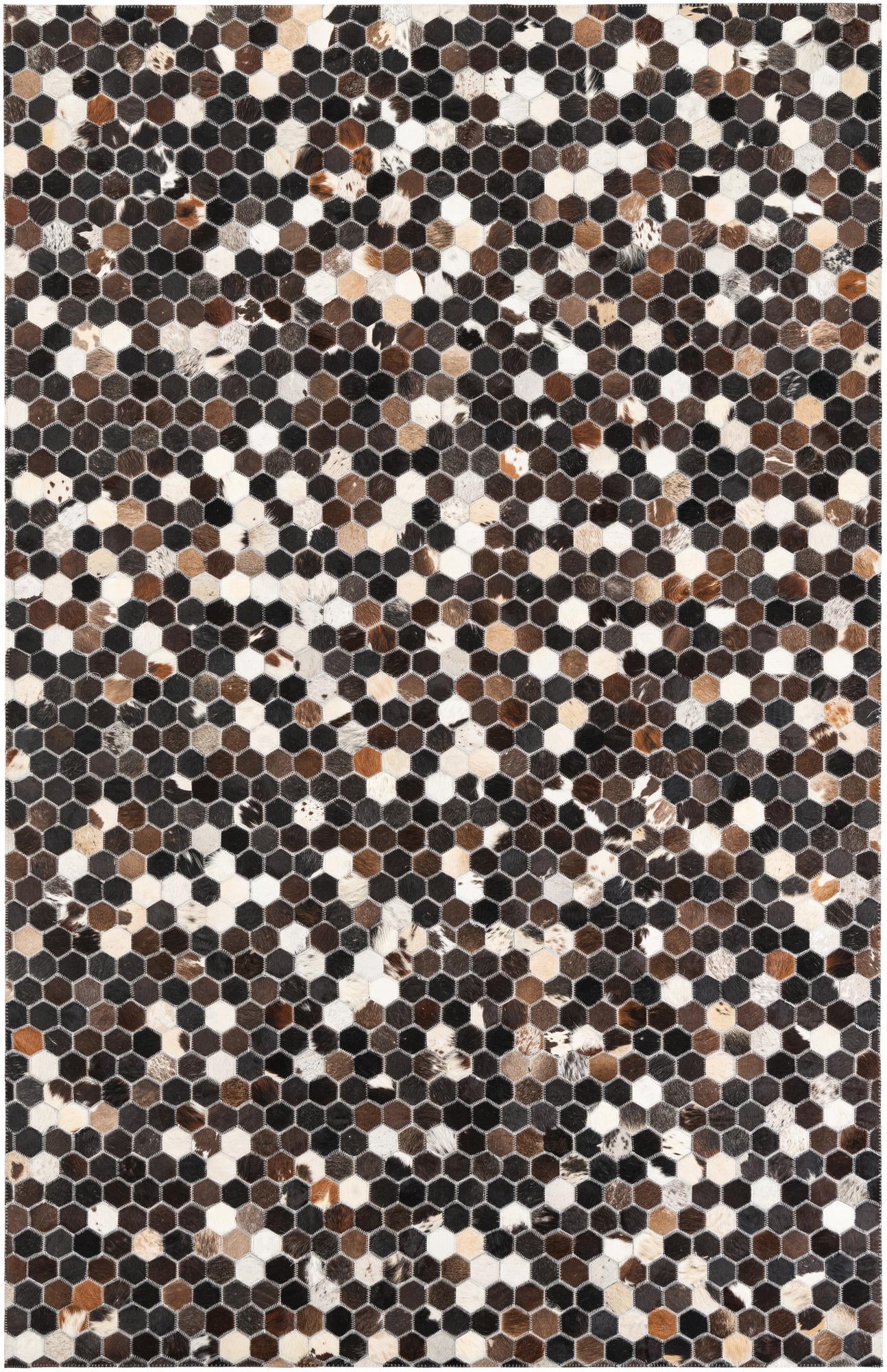5' x 7' 9 Cowhide Leather Rug