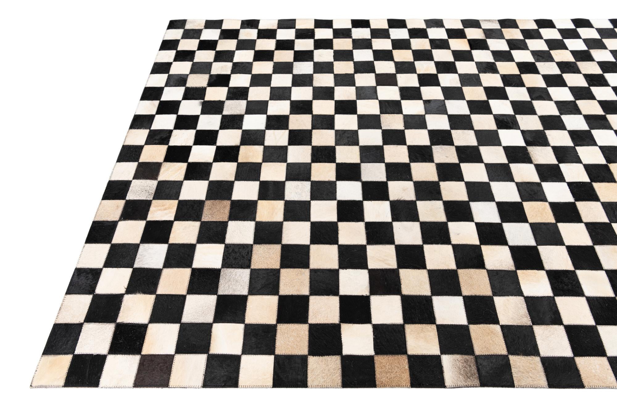 5' x 8' Cowhide Leather Rug