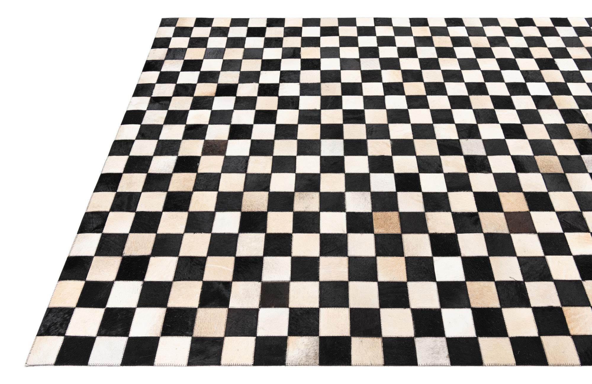 5' x 8' Cowhide Leather Rug