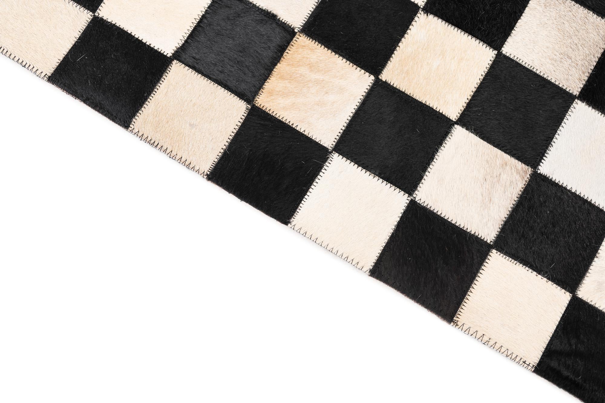 5' x 8' Cowhide Leather Rug