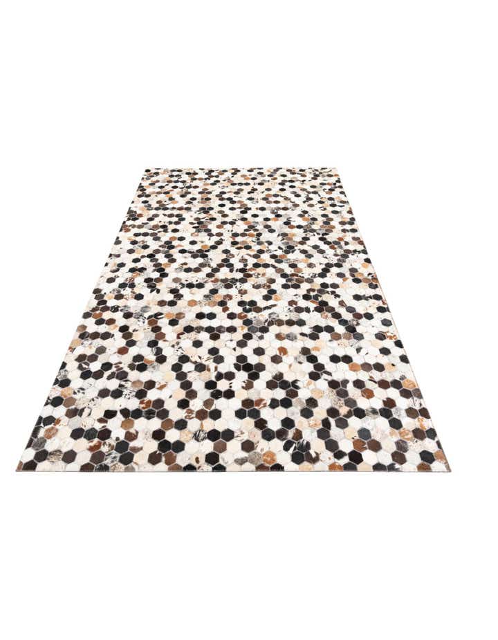 5' x 7' 9 Cowhide Leather Rug