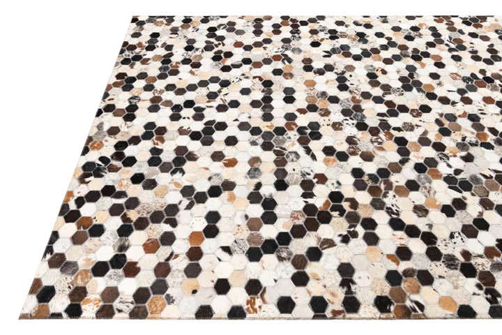 5' x 7' 9 Cowhide Leather Rug