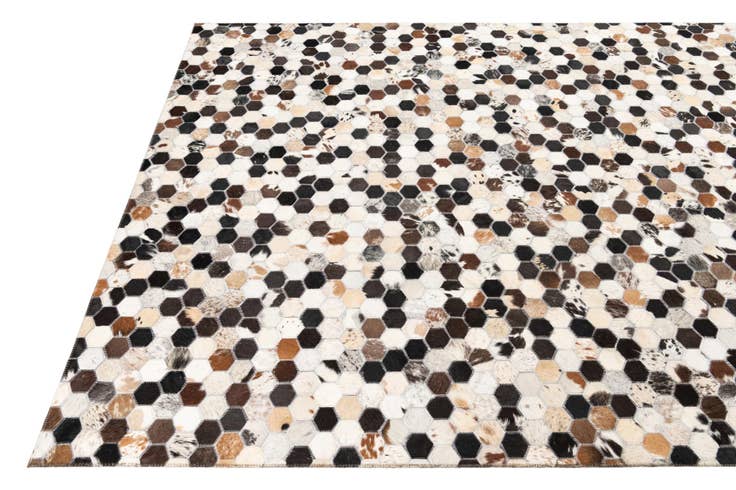 Detail image of 5' x 7' 9 Cowhide Leather Rug