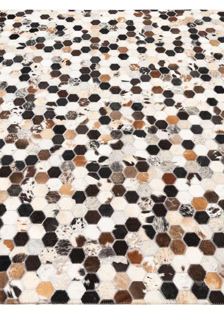 5' x 7' 9 Cowhide Leather Rug