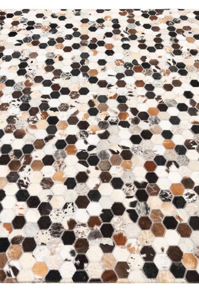 Detail image of 5' x 7' 9 Cowhide Leather Rug