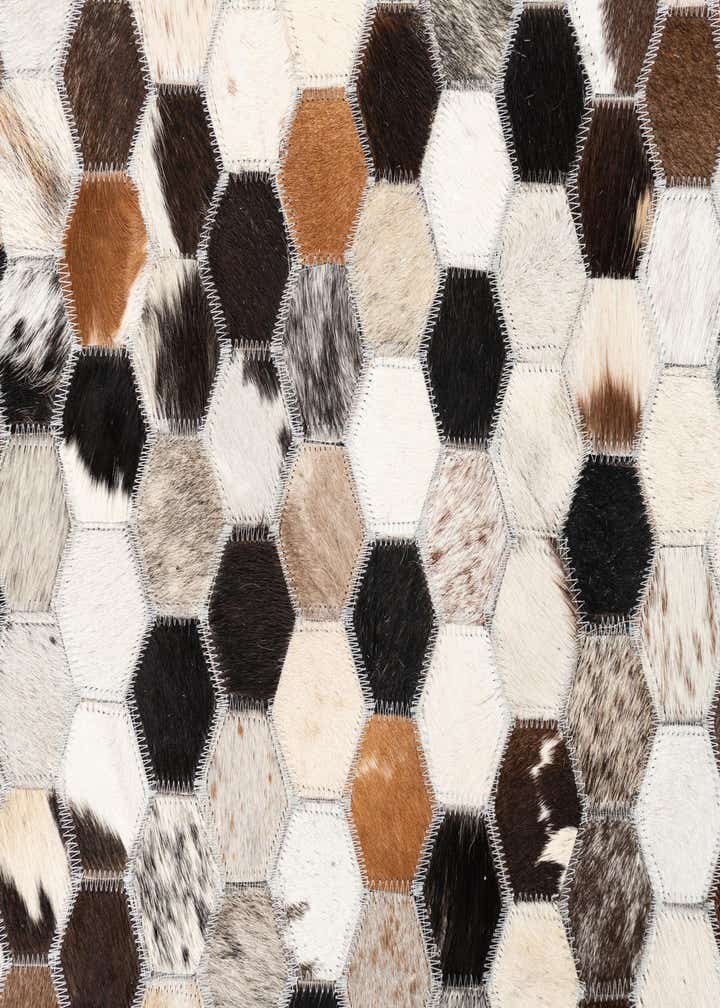 5' x 7' 9 Cowhide Leather Rug